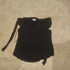 Calvin Klein Black Ruffled Blouse